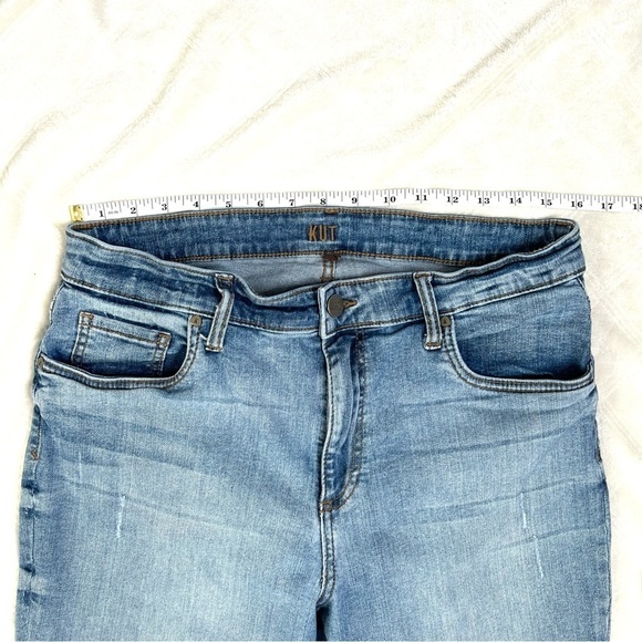 Kut From The Kloth High Rise Cropped Straight Leg Medium Wash Denim Jean Sz 12 - Picture 11 of 16